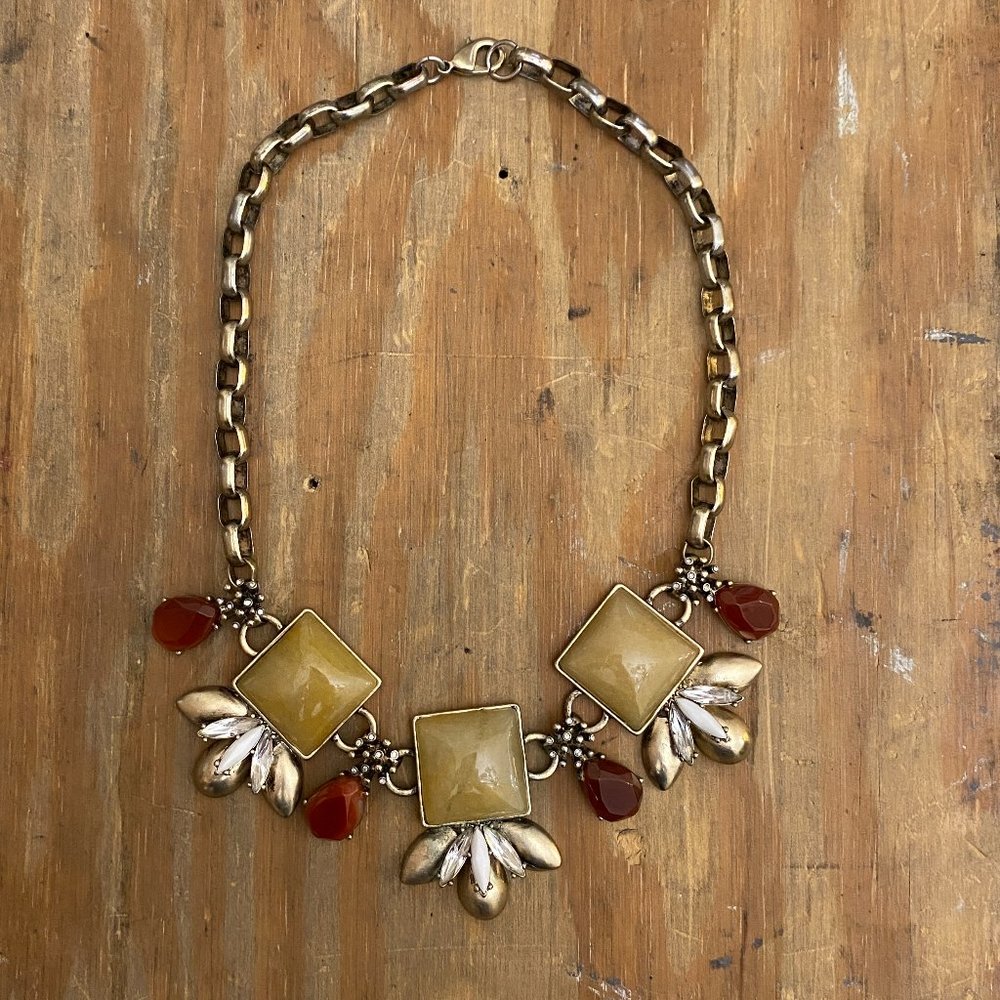 Anthropologie Gold and Rust Necklace